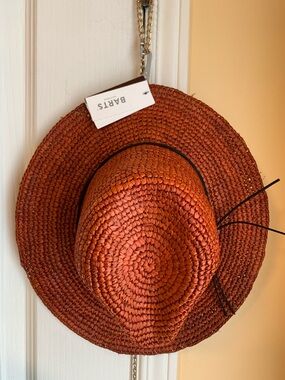 NWT Barts Celery Hat Raffia Fedora Terra
